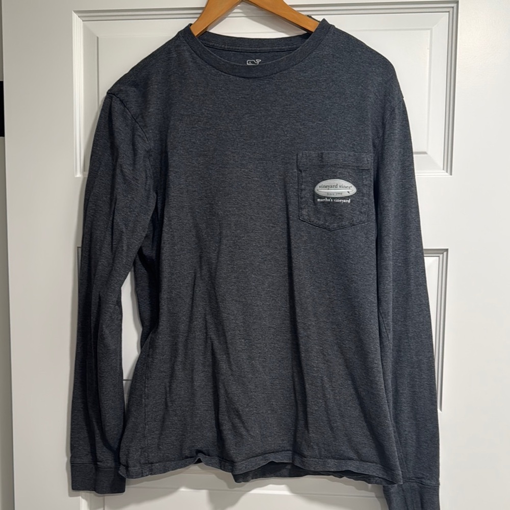 Vineyard Vines Gray Long Sleeve Tee Classic Crew